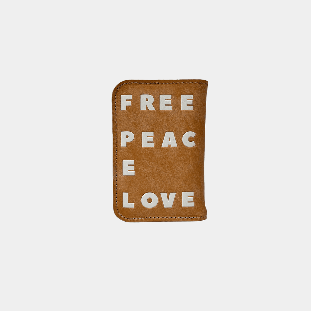 FREE PEACE LOVE 카드 지갑 - 네추럴