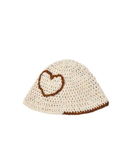 Handmade Heart Bucket Hat (ivory)