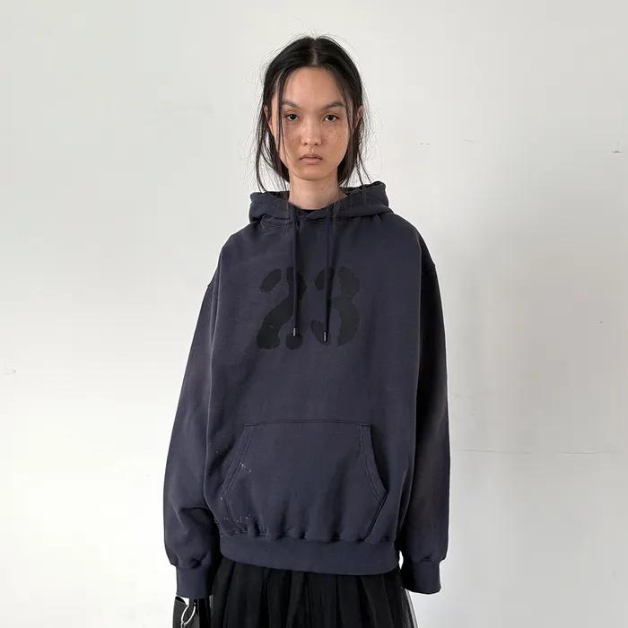 VINTAGE WASHED HOODIE IN NAVY