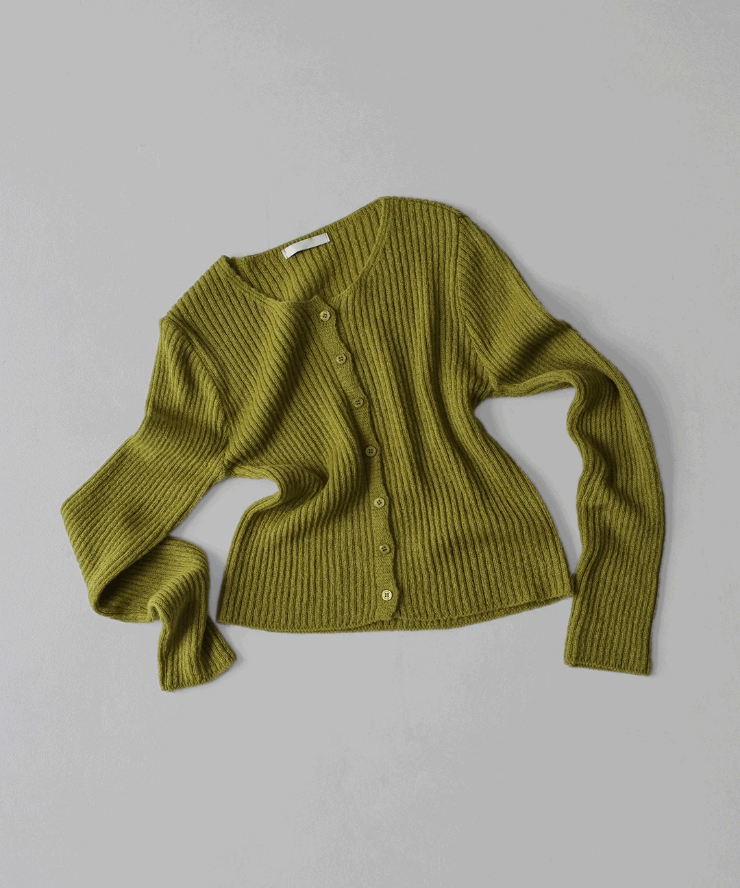 헤어 골지 크롭 가디건