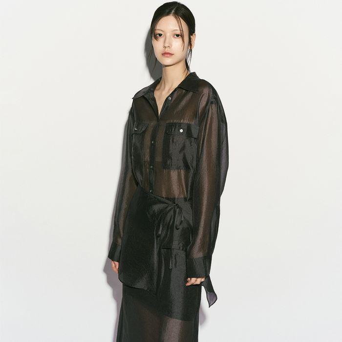 SHEER CUPRO SHIRTS MIDNIGHT NAVY