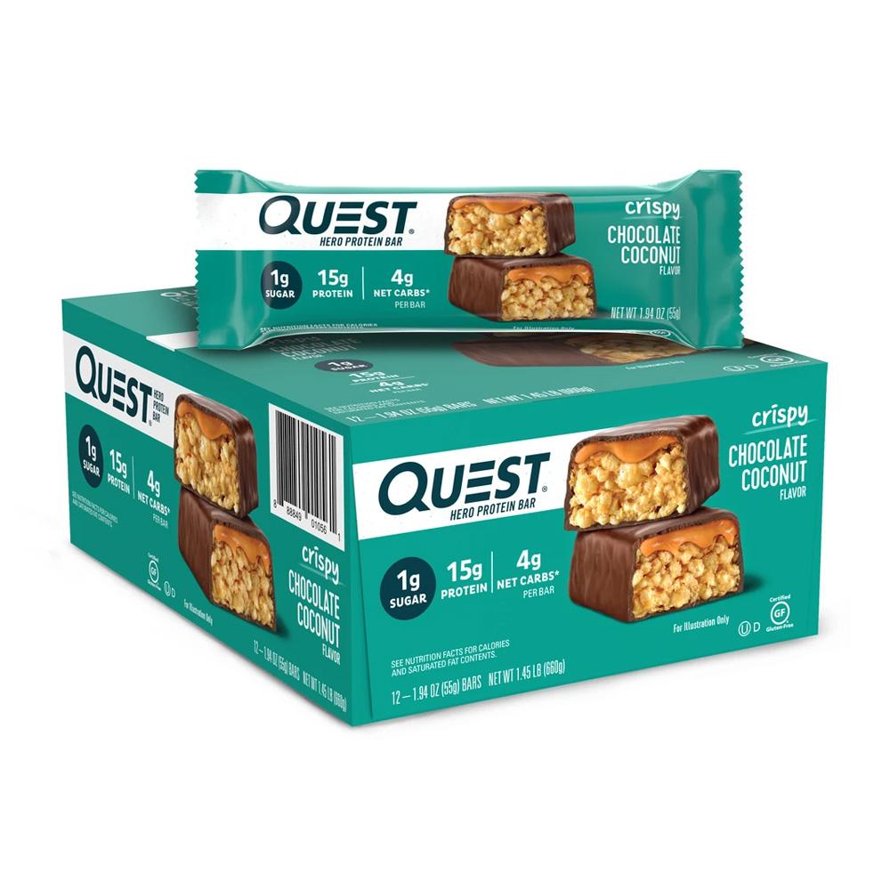 히어로 프로틴 바 크리스피 초콜릿 코코넛, 12 개입