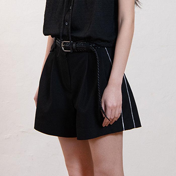 Side-laced half-pants_Black