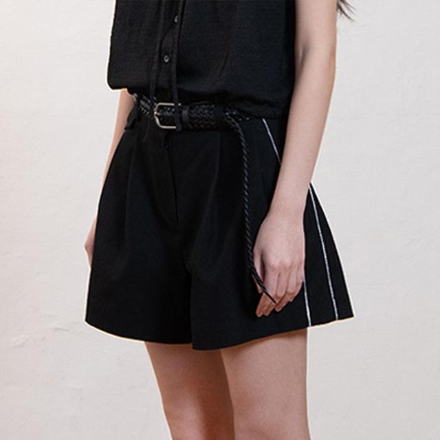 Side-laced half-pants_Black
