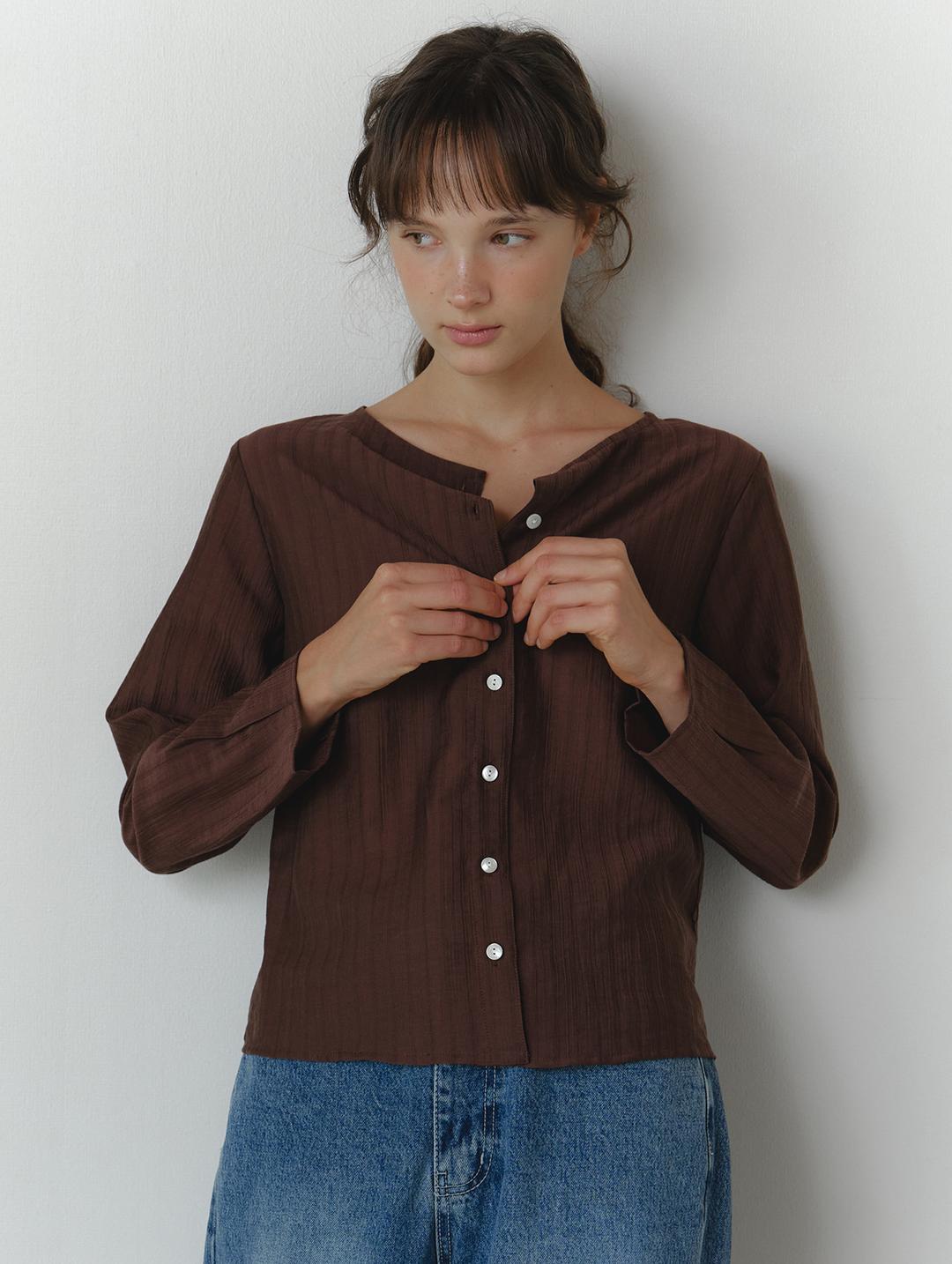 Sadric reversible blouse_brown