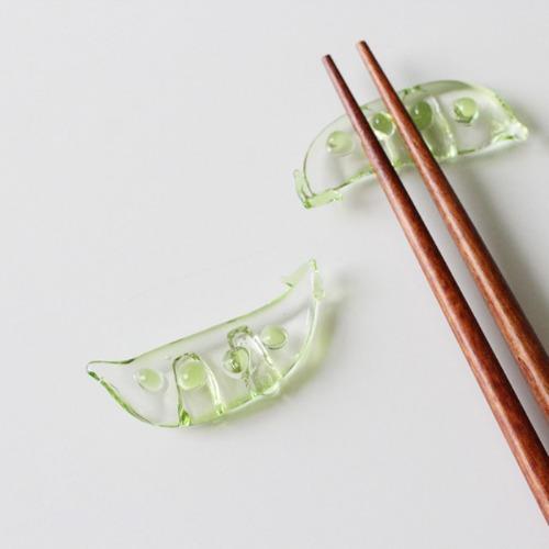 글라스 완두콩 젓가락받침
