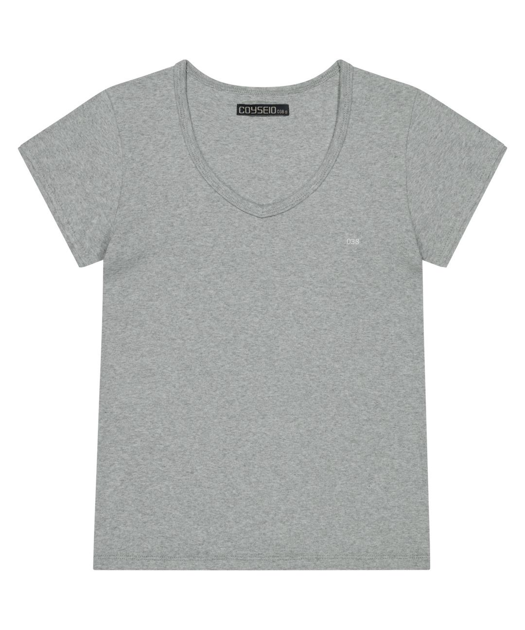 038 SLIM V-NECK T-SHIRT MELANGE GREY