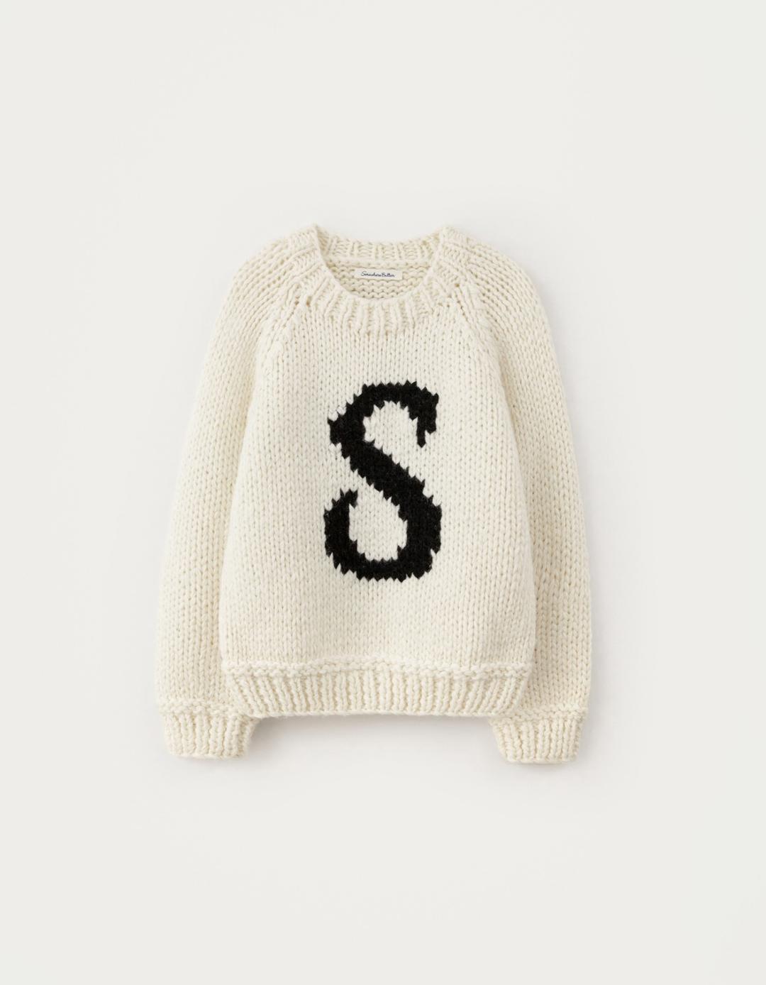 Symbol Logo Handmade Sweater - Ivory