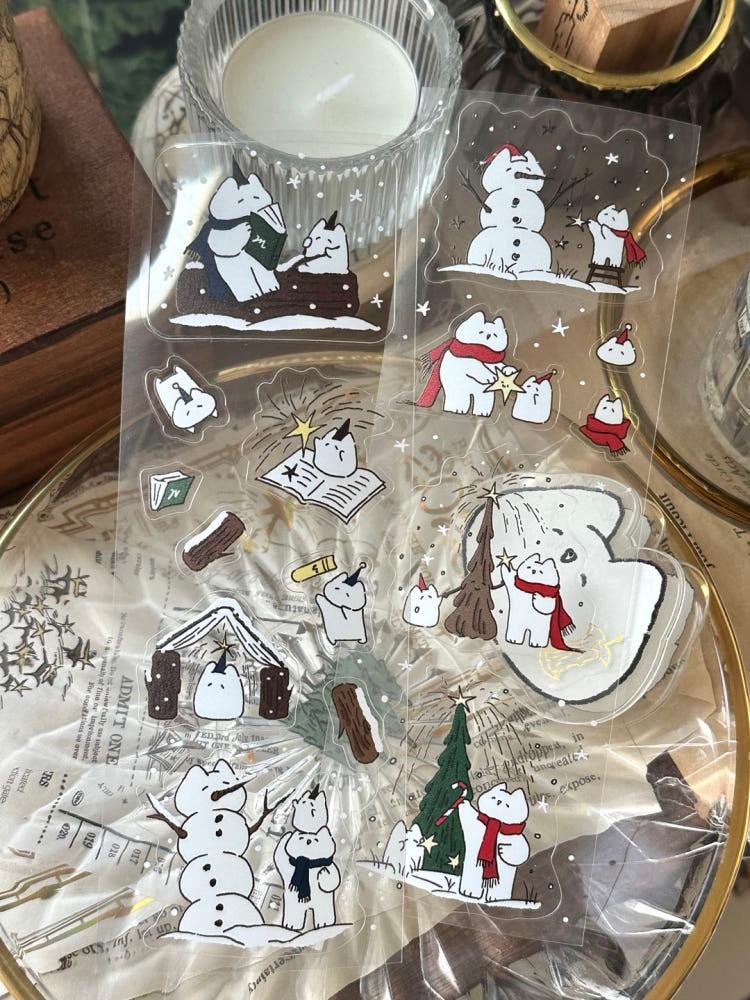 [🎄20시오픈예정][mewmewbeam] Merry mew Christmas sticker (2종)