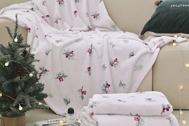 크리스마스 홀리데이 보송보송 밍크 겨울 극세사 담요 2컬러 3size