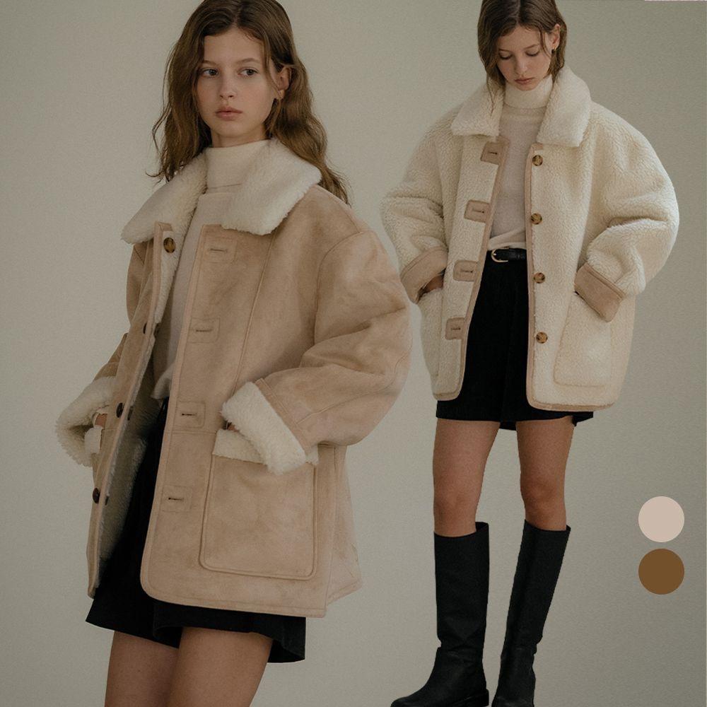 [Beige-12/17 예약배송]Reversible suede mustang_2color