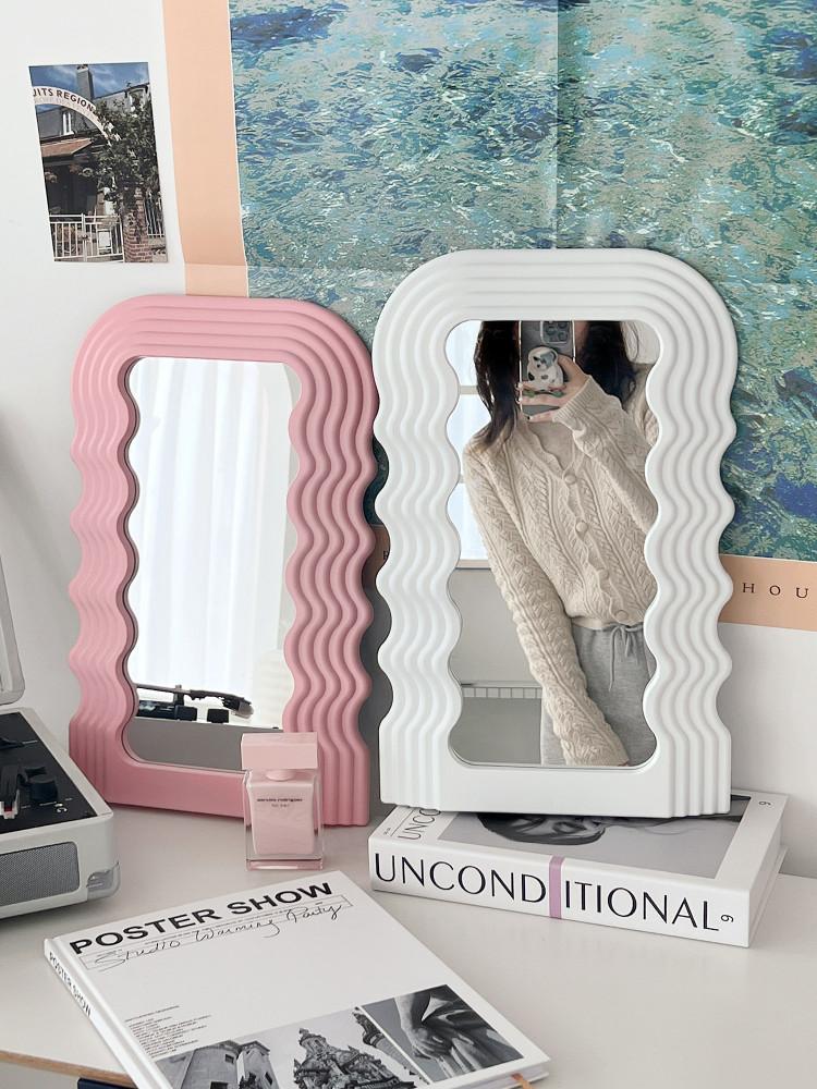 아트 웨이브 프레임 포인트 탁상거울 화장대거울