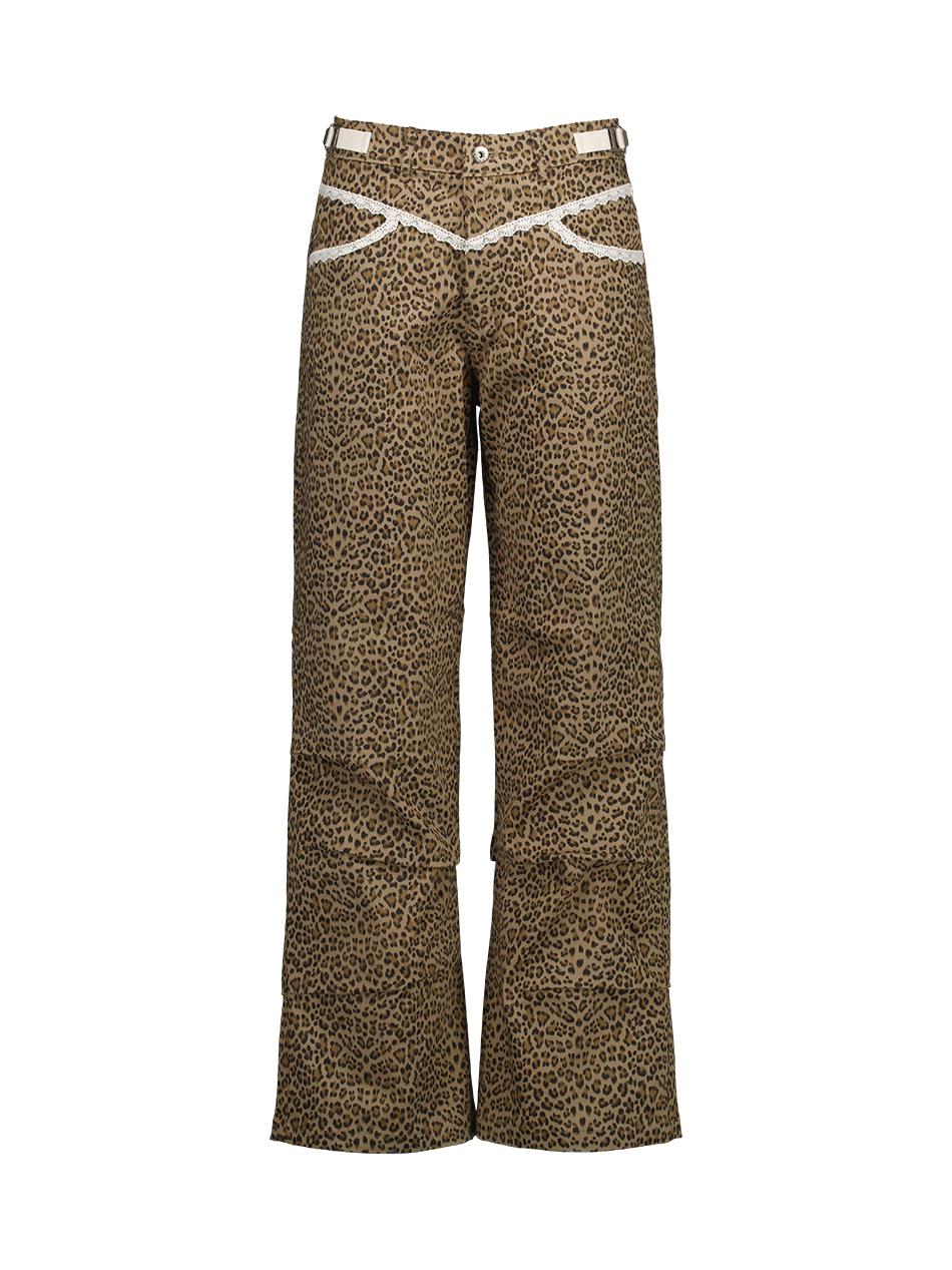 LEOPARD LACE PANTS / BEIGE