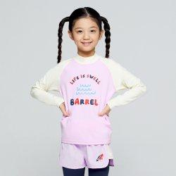 [배럴] 키즈 바이브 라글란배색 래쉬가드 핑크 (B3SKWRG002PNK)