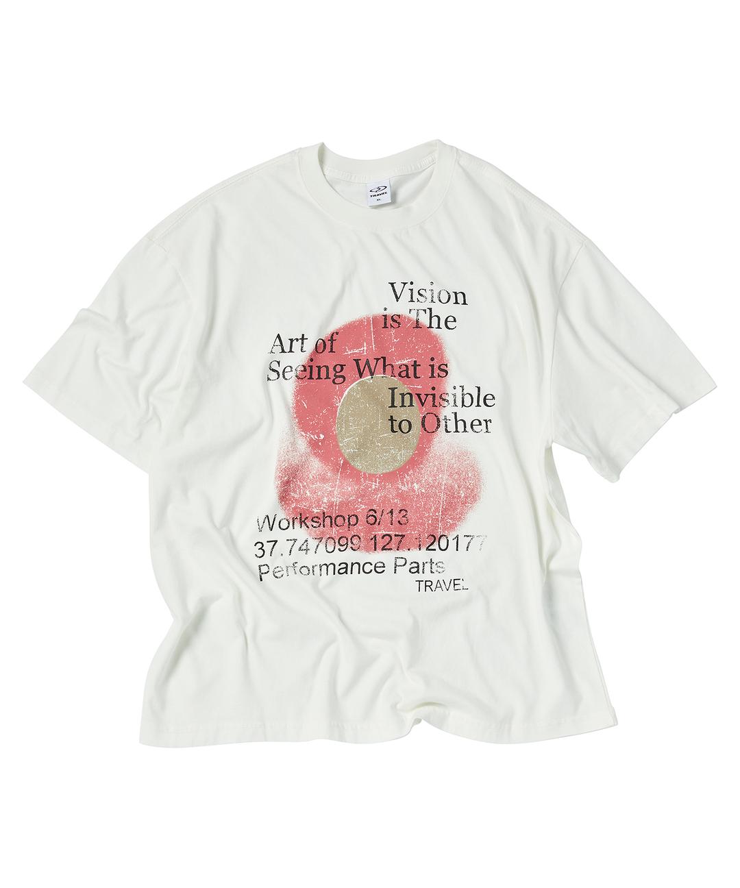 비전 아트 피그먼트 반팔티 크림