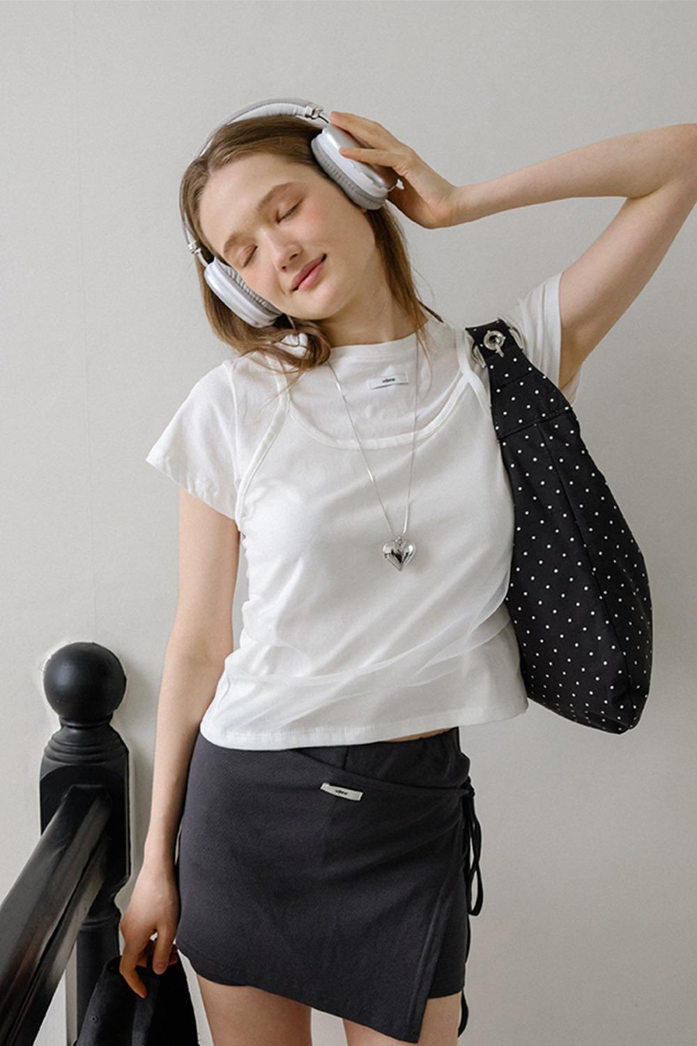 BUSTIER LAYERED T-SHIRT_WHITE