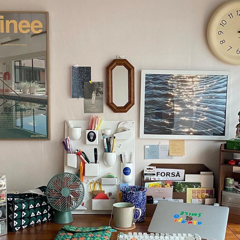 빈티지 프레임 팔각 거울 (미니), 원목 벽 거울