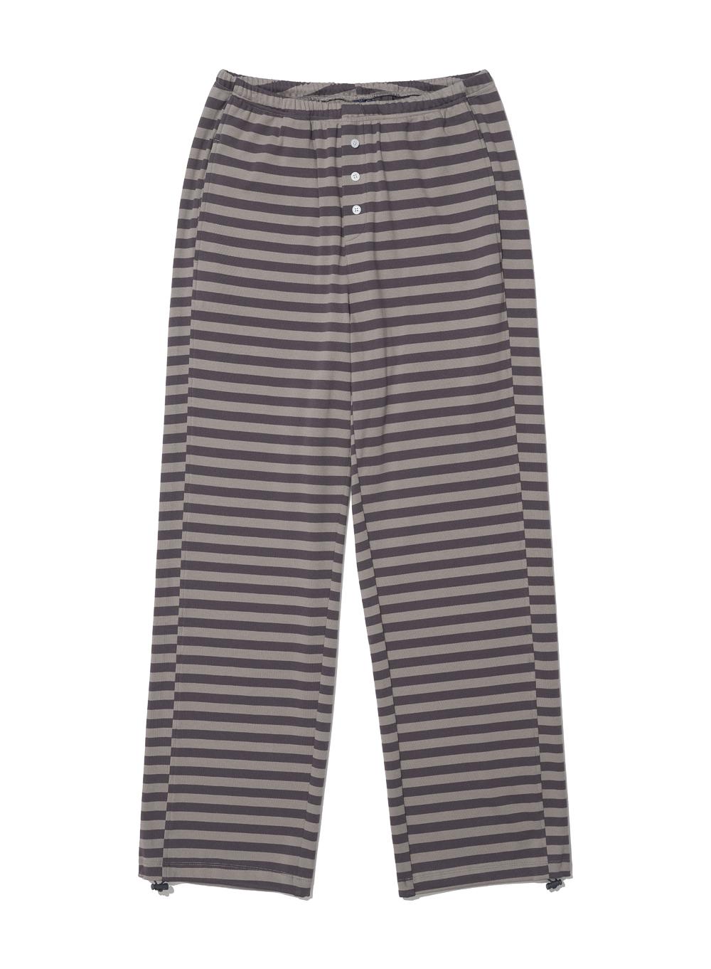 [WOMEN] PWC STRIPE JERSEY WIDE PANTS_CHARCOAL
