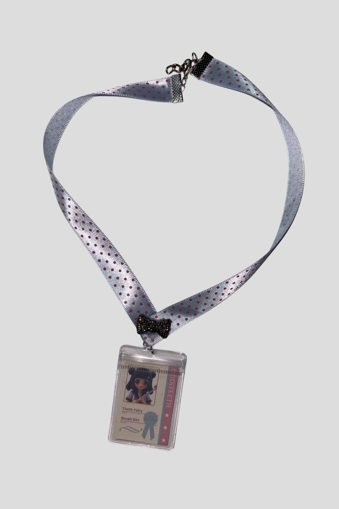 Brush Girl ID Card Necklace (Pigtail)