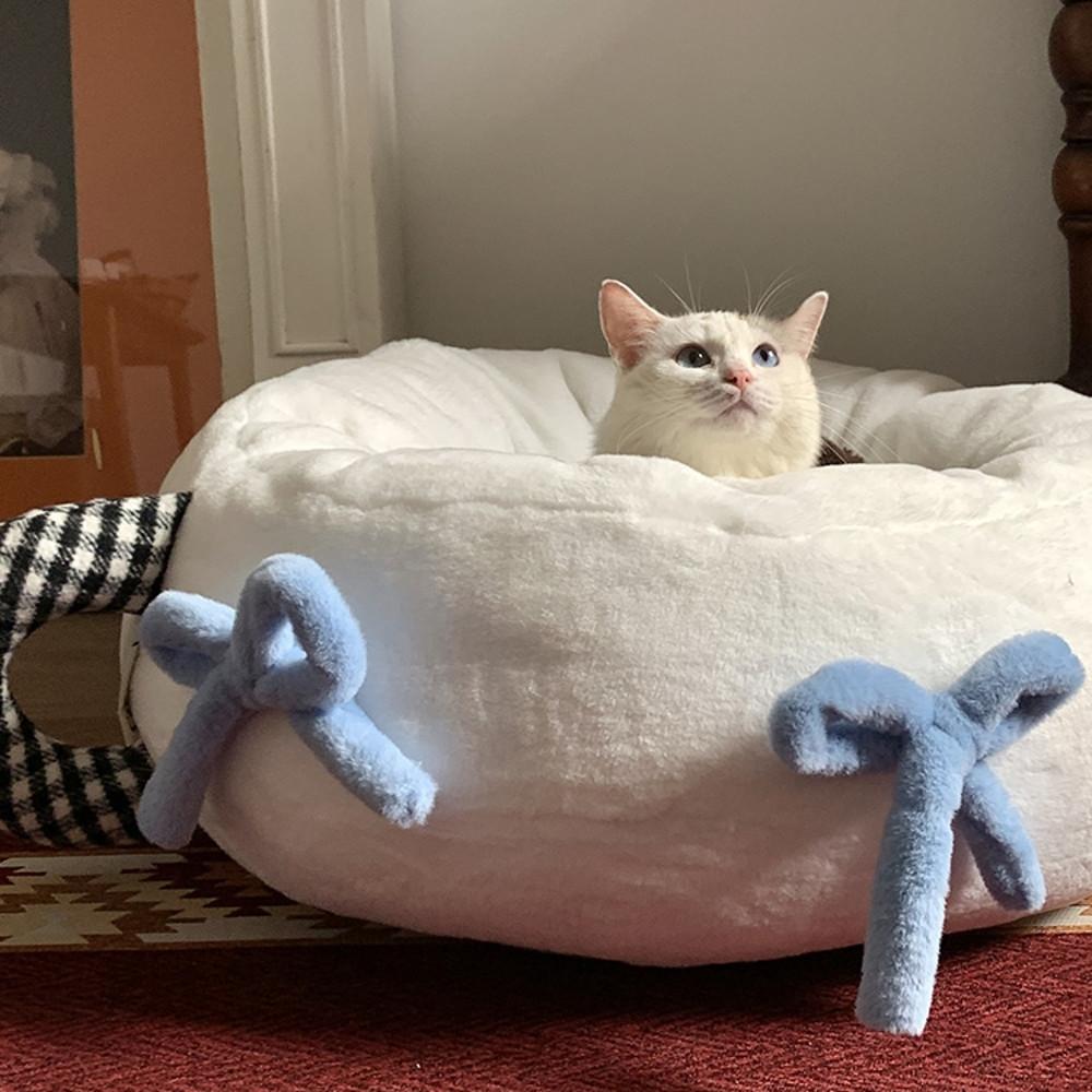 Ribbon cushion 러블리 리본 강아지 고양이 도넛 방석 펫 쿠션