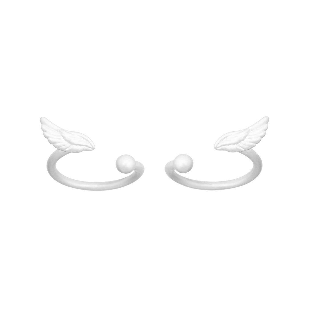 Ball wing ring twin set pearl white