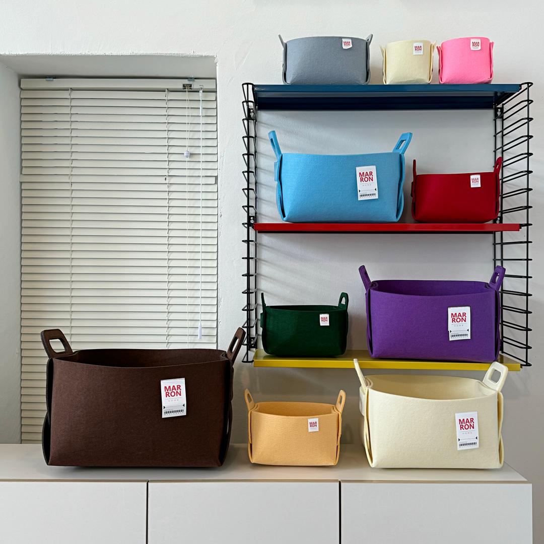 마롱즈 펠트 수납 바구니 / 패브릭바구니 / 장난감바구니 / S