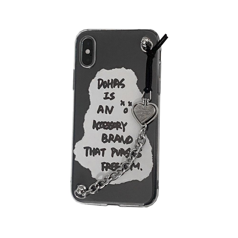 heart half chain strap case