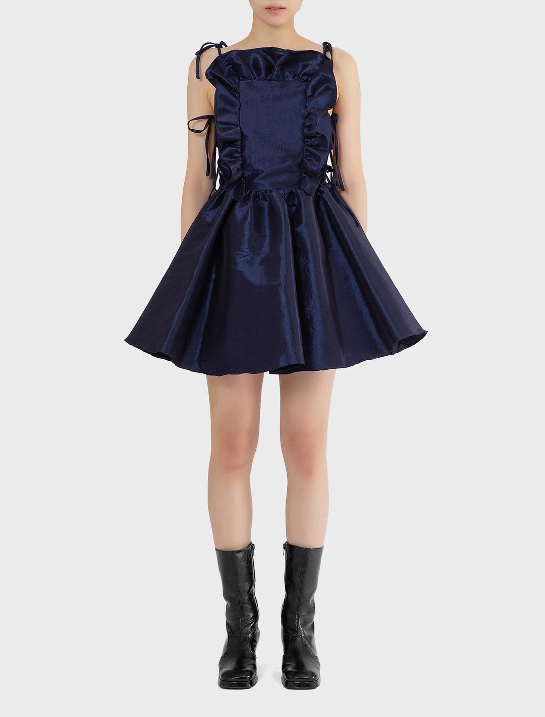 키카 바르가스 키아라 쇼트 드레스 타페타 네이비 - empty