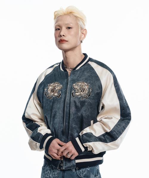 워시드 크롭 스카쟌 - 블랙