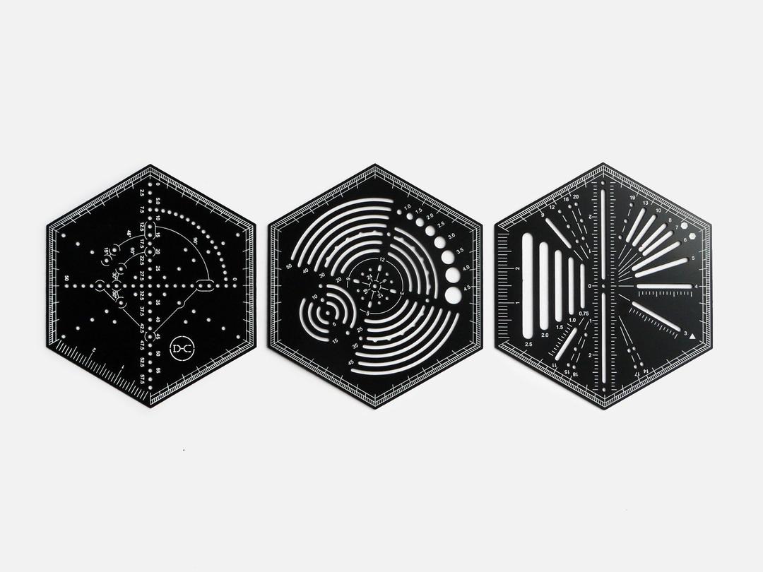 Hexagon Ruler - Point Black