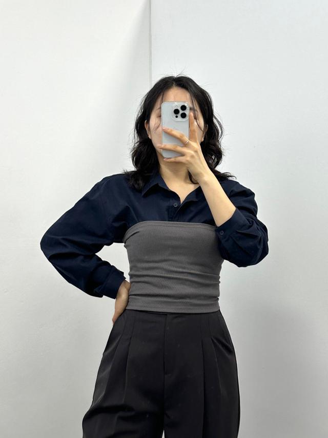 오프 레이어드 튜브탑 밴드탑 골지 탑 뷔스티에 : 에이레이크
