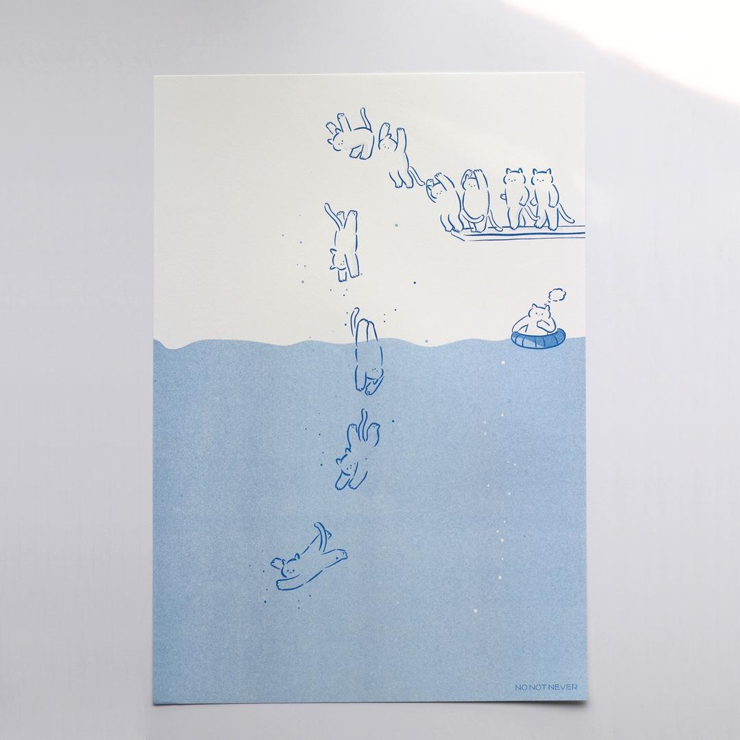 [포스터] 리소그라피 포스터 A3 _ swimming pool