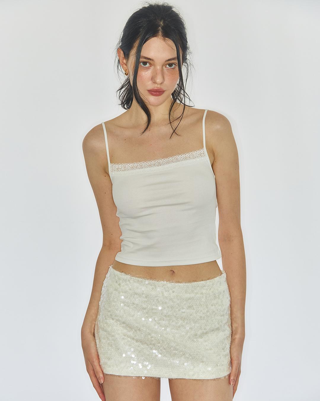 ROSIE LACE CAMI TOP / WHITE
