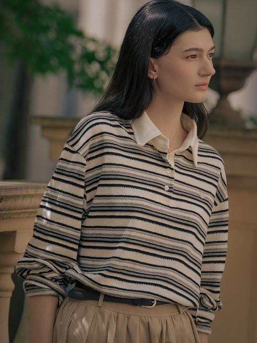 Stripe loose fit t-shirt TIFA01LT08_Gray