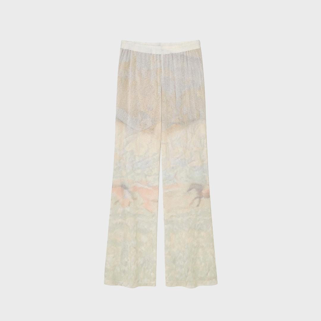 Print Flared Pants Print Green
