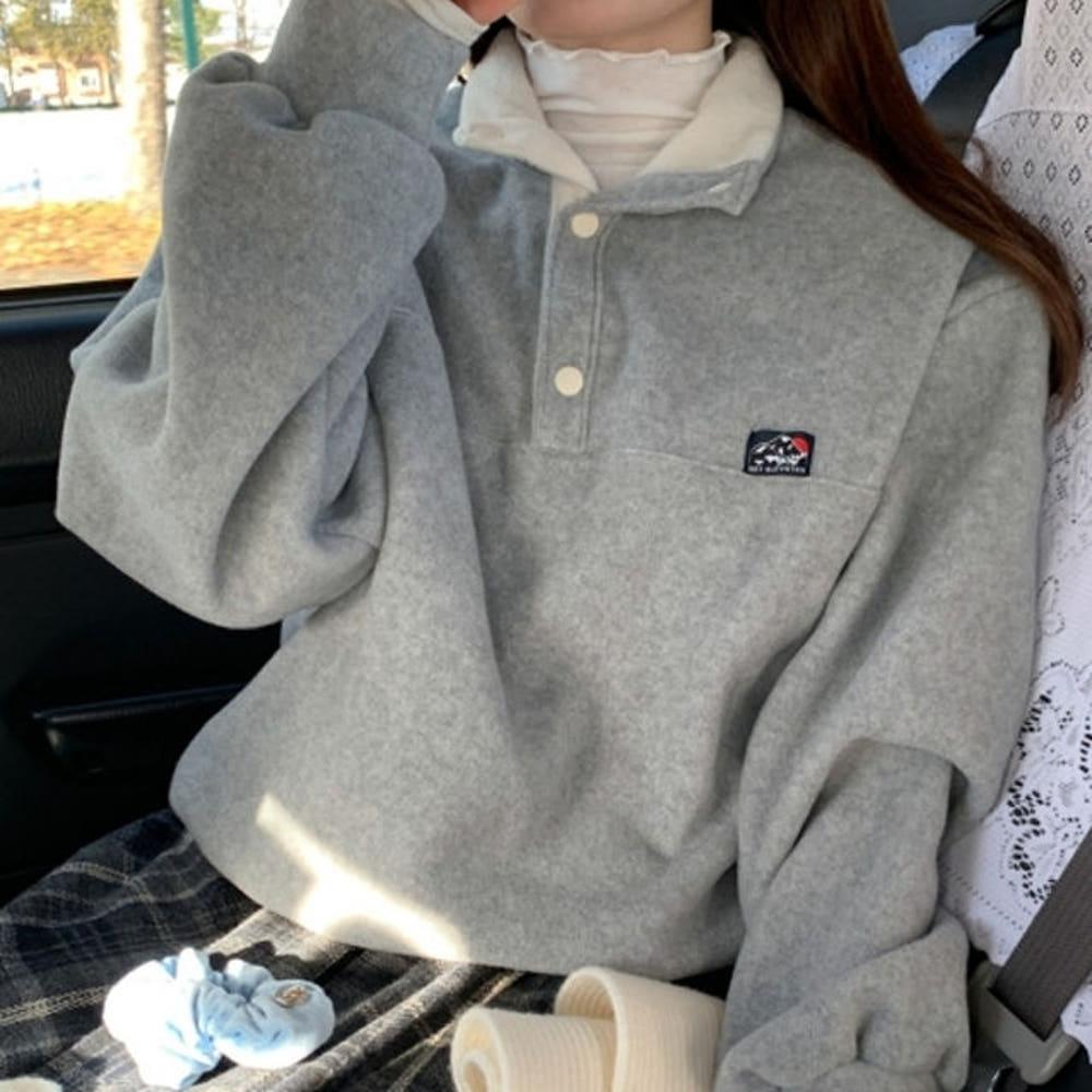 [당일출고] 마운틴 반오픈 기모 후리스 맨투맨 (2c)