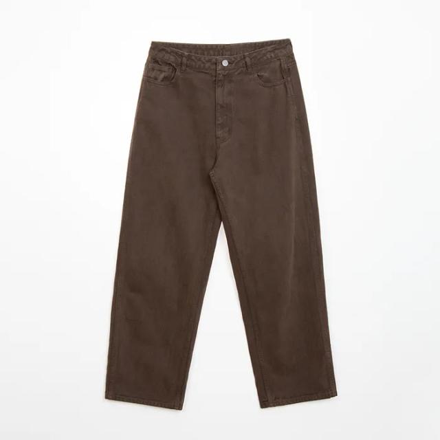 WIDE DYEING DENIM PANTS DEEP BROWN