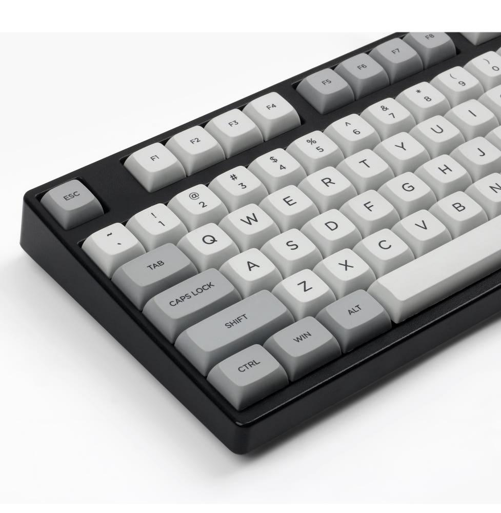 뮤지엄 블랙 앤 그레이 회색 레트로 XDA PBT 한성 레오폴드 필코 키보드