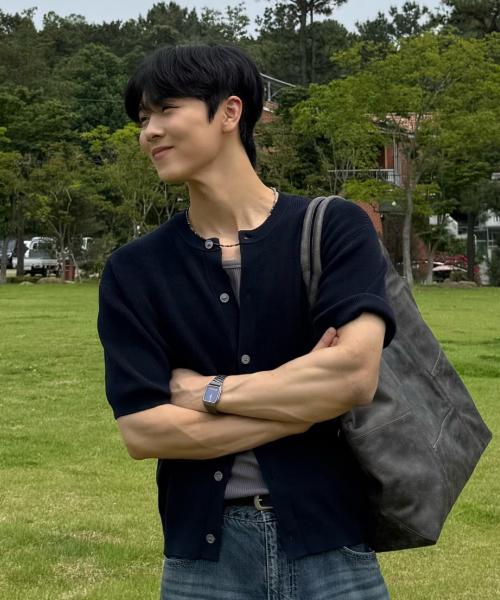 25 SS 워셔블 루즈핏 크롭 라운드 하찌 반팔 니트 가디건 ( 5컬러)