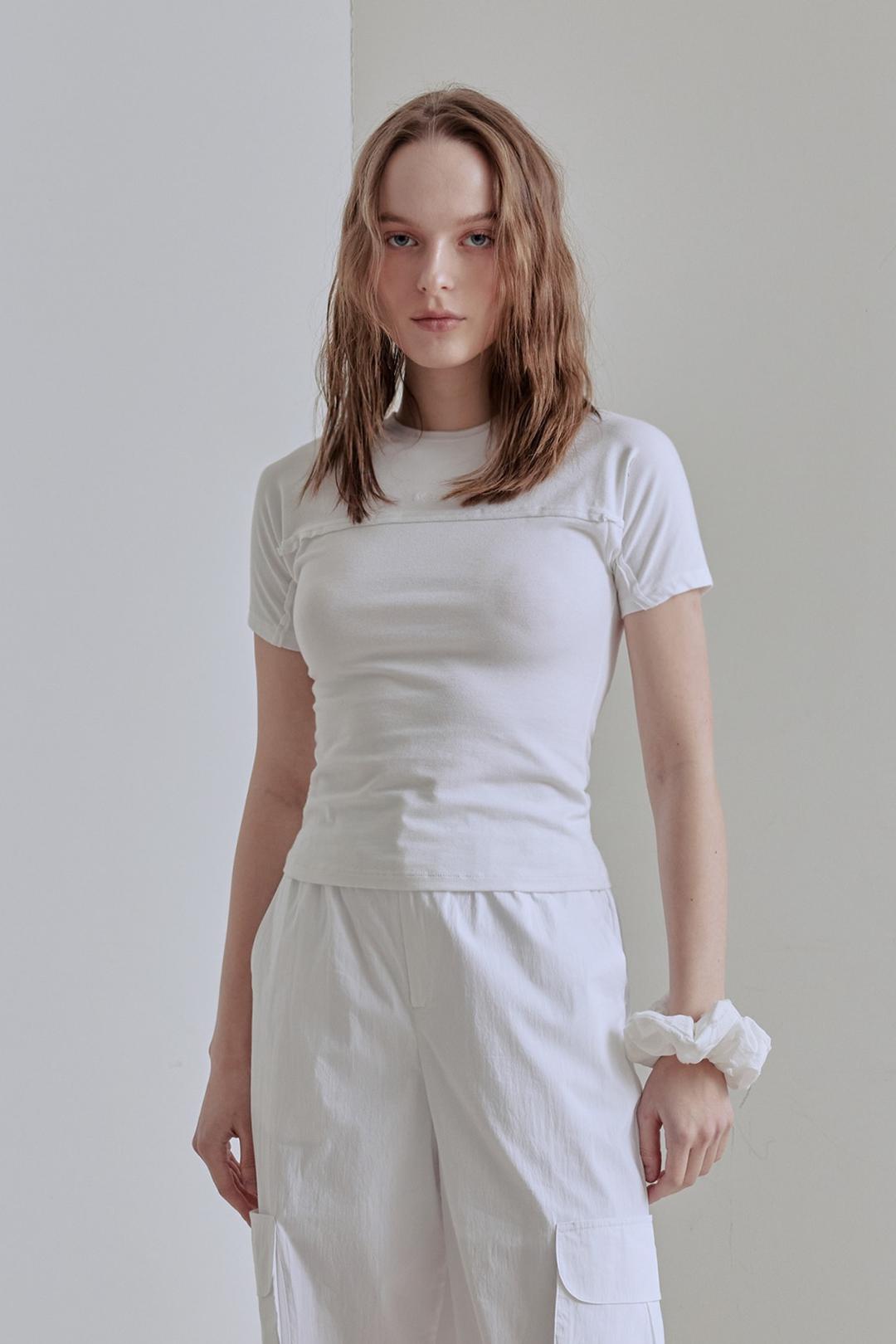 RAW CUT LINE HALF TOP (WHITE)