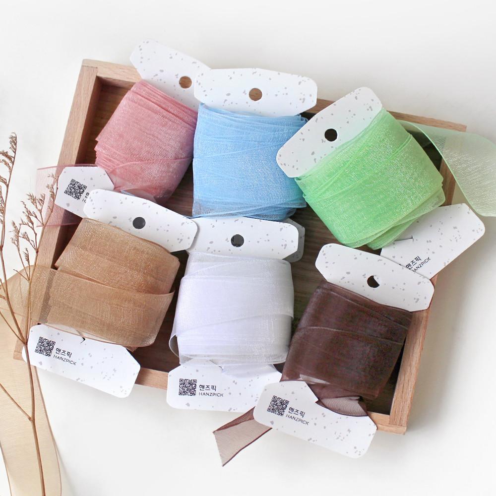 쉬폰 오간디리본 청첩장 포장 25mm 10yd