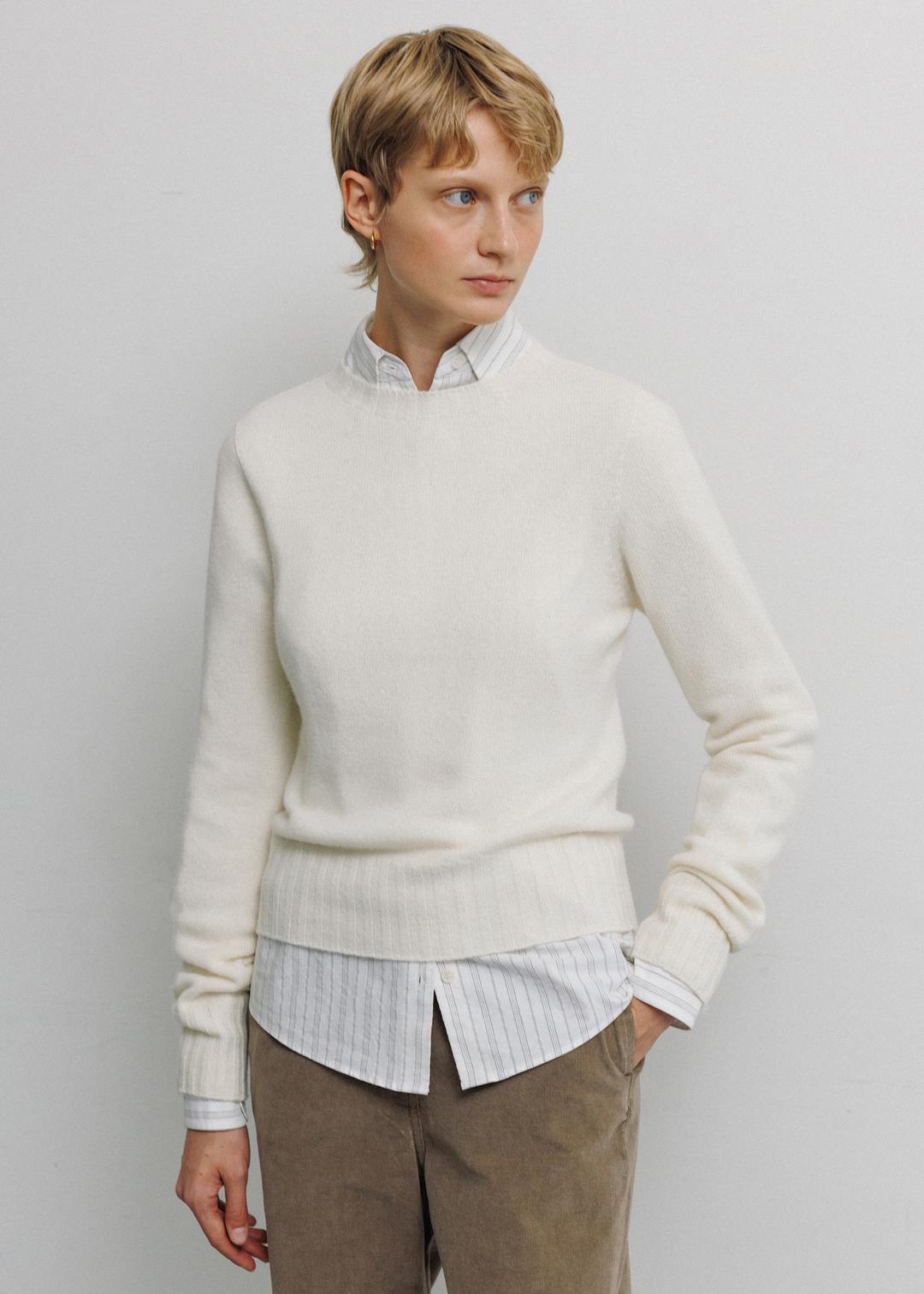 3rd/ Mockneck Sweater in Ivory