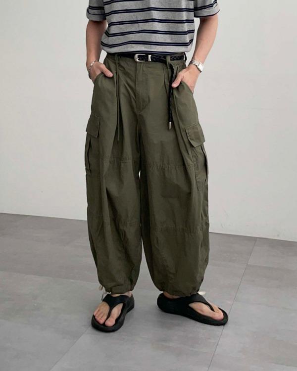 [주문폭주] Over Cargo Balloon String Pants (3color)