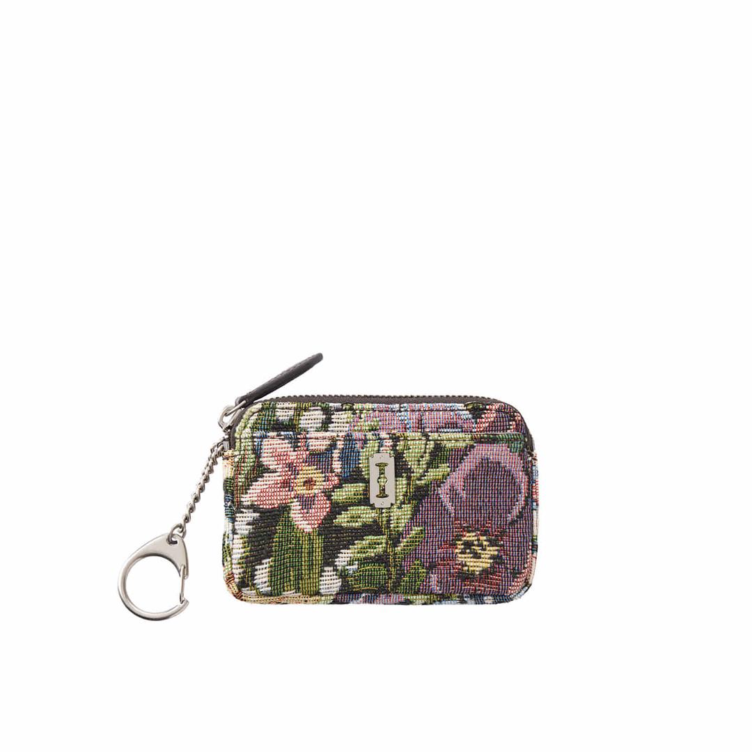Perfec Compact Key Holder Jacquard Card Wallet (퍼펙 컴팩트 키 홀더 자카드 카드지갑) Floral