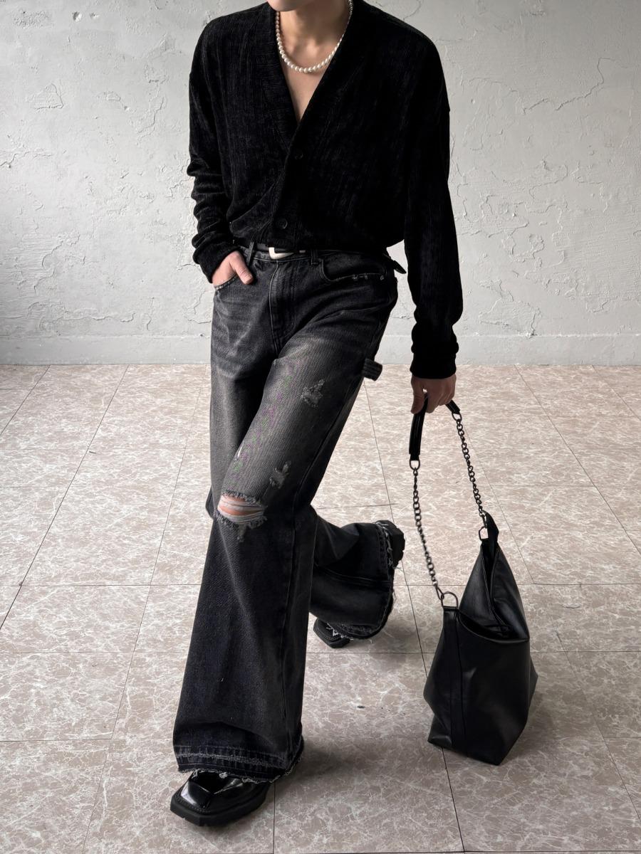 데미지 카펜더 부츠컷 데님