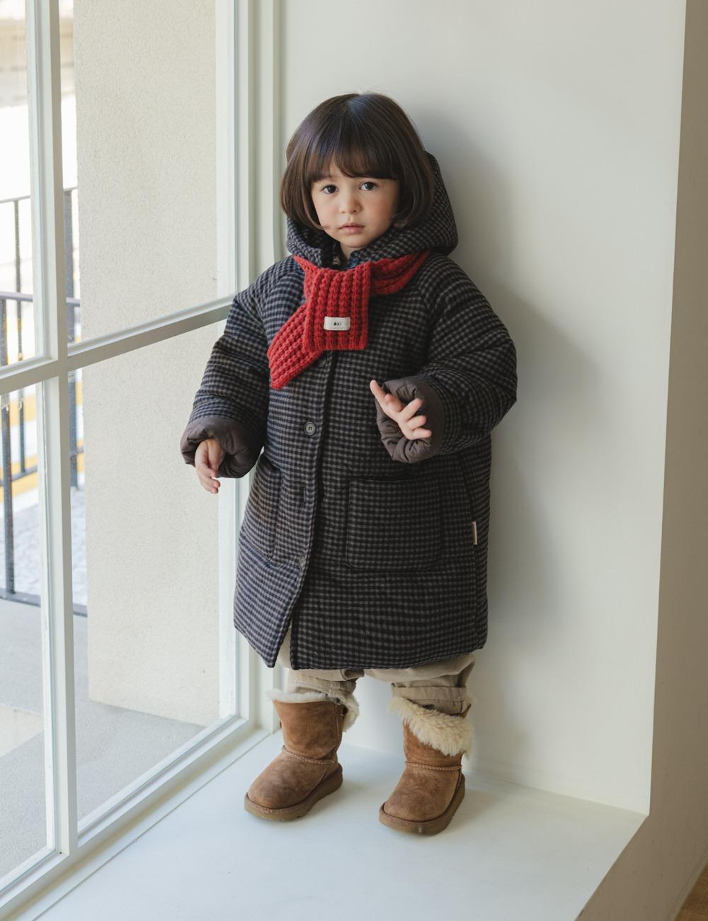 후드 체크 패딩 점퍼(1차리오더-12/15일 이후 순차발송)