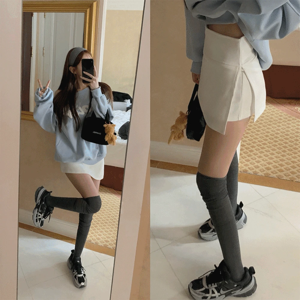 [스판굿/말라핏] 포커스 옆 트임 미니 치마바지