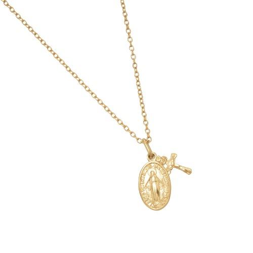 14K 18K 클래식 기적의 패 더블 목걸이 / 고방체인 0.5