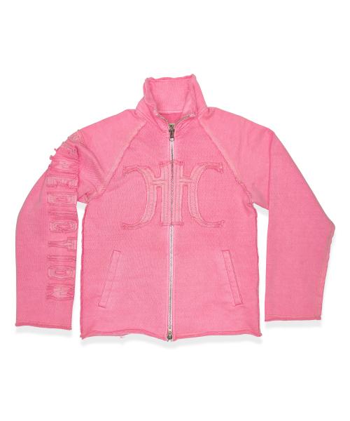 Raw Heavy-fleece Zip-up PINK