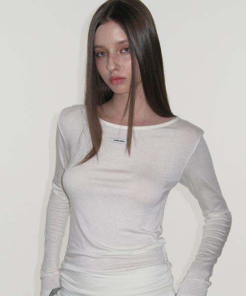 베이직 보트넥 탑_아이보리